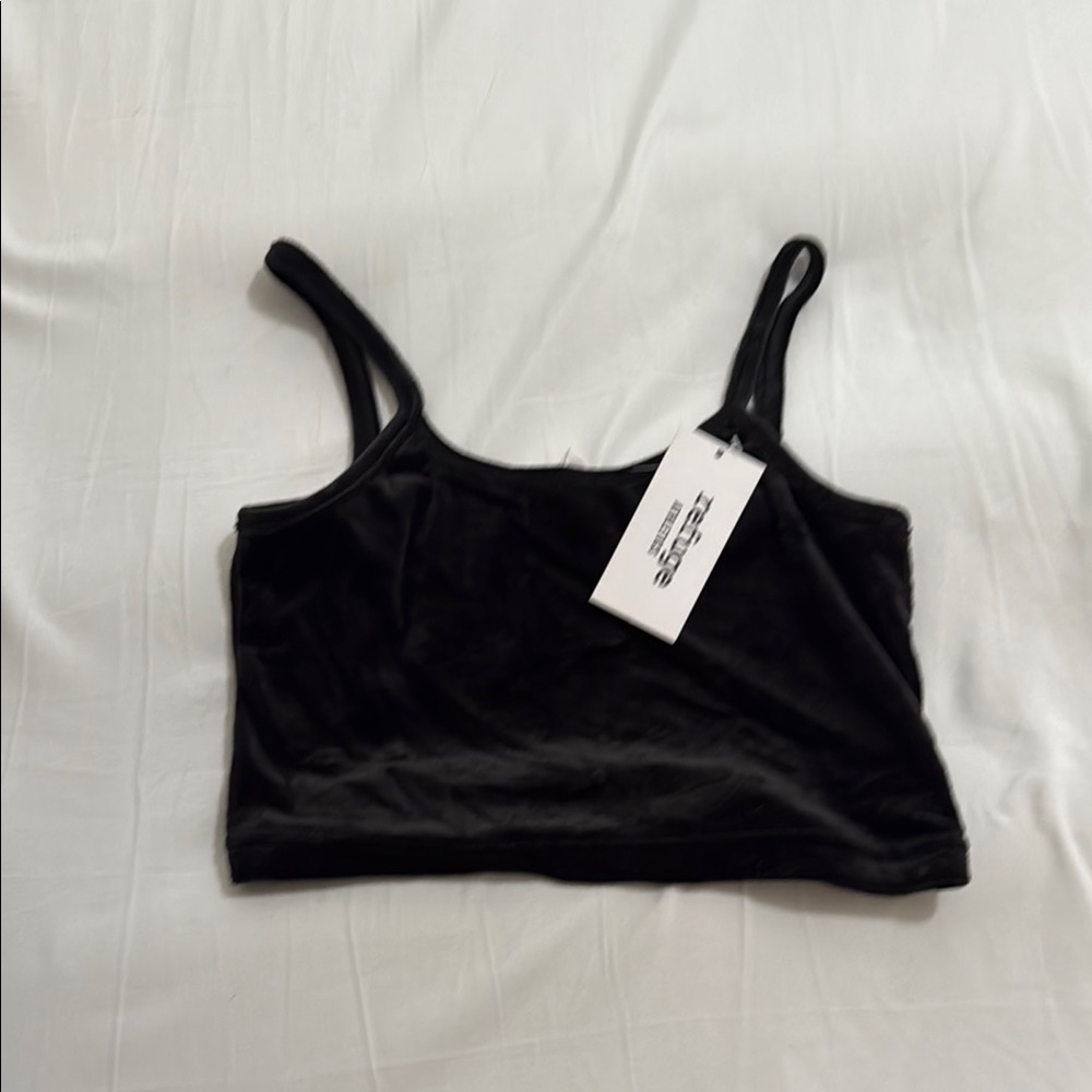 Refuge Black Fitted Crop Camisole